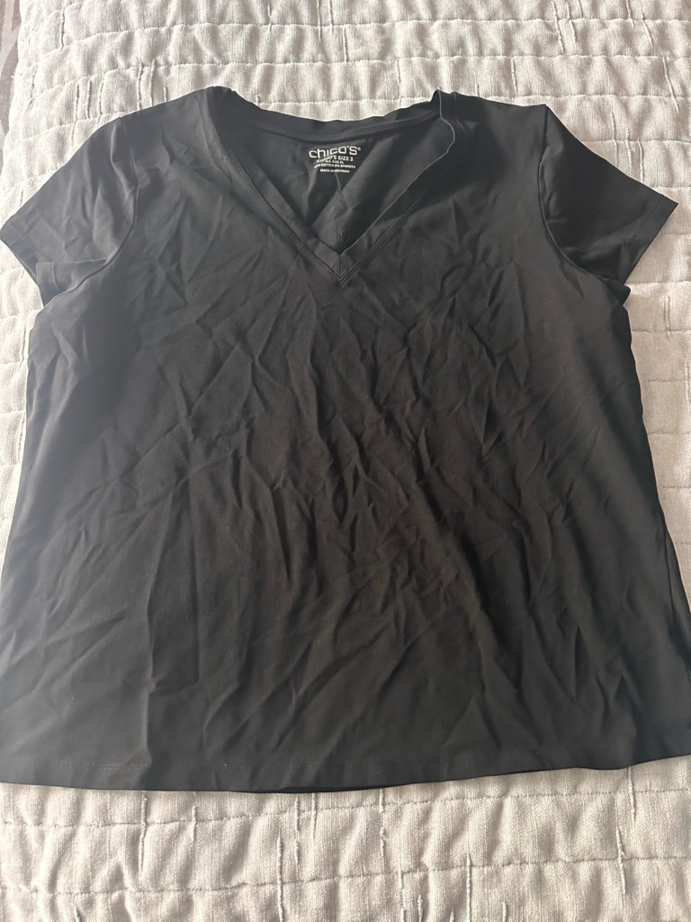 Chico's bundle  V-Neck Short Sleeve 3 tops , navy black and blue